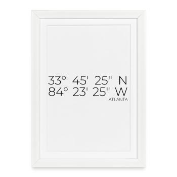 Coordonnées Atlanta - Affiche encadrée (27 × 37 cm) - blanc - Devant