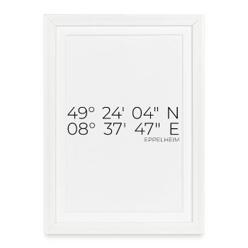 Coordinates Eppelheim - Framed poster (27 × 37 cm) - white - Front