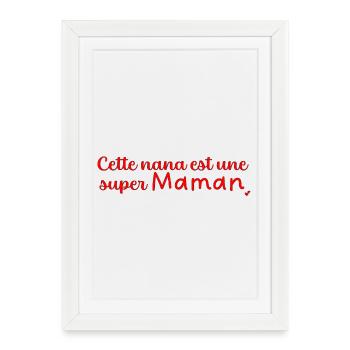 Super maman - Affiche encadrée (27 × 37 cm) - blanc - Devant
