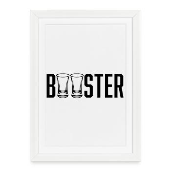 Booster d’alcool - Affiche encadrée (27 × 37 cm) - blanc - Devant