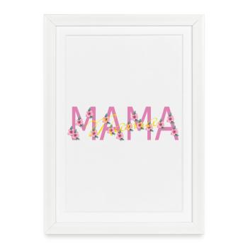 fleurs roses pour maman - Affiche encadrée (27 × 37 cm) - blanc - Devant