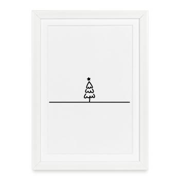 Arbre de Noël - Affiche encadrée (27 × 37 cm) - blanc - Devant
