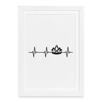 Carpenter's guild sign heartbeat carpenter - Framed poster (27 × 37 cm) - white - Front