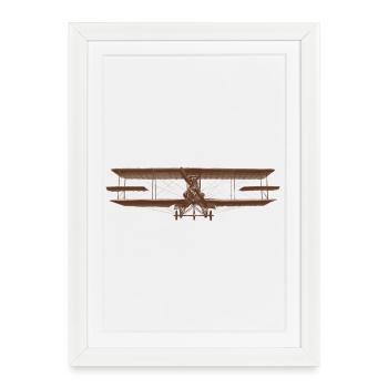 Conception d'un biplan d'avion vintage - Affiche encadrée (27 × 37 cm) - blanc - Devant