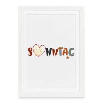 Dimanche en semaine avec soleil - Affiche encadrée (27 × 37 cm) - blanc - Devant