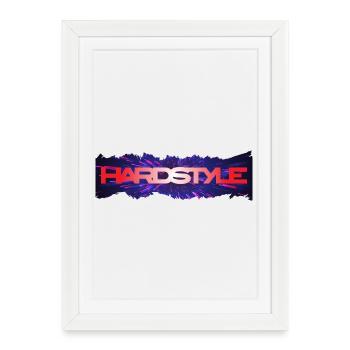 Hardstyle Neon Burst Logo - Framed poster (27 × 37 cm) - white - Front