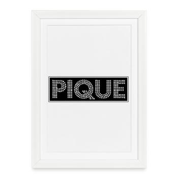Lettres pailletées PIQUE - Affiche encadrée (27 × 37 cm) - blanc - Devant