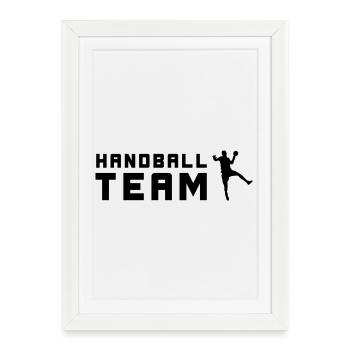 Silhouette de l’équipe de handball - Affiche encadrée (27 × 37 cm) - blanc - Devant