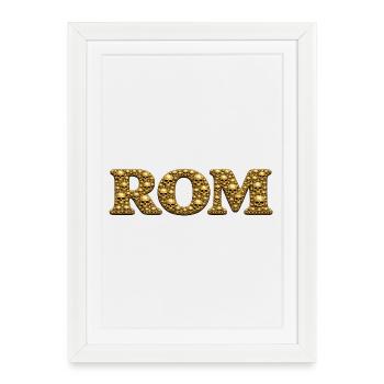 Golden Skull Font ROME - Framed poster (27 × 37 cm) - white - Front
