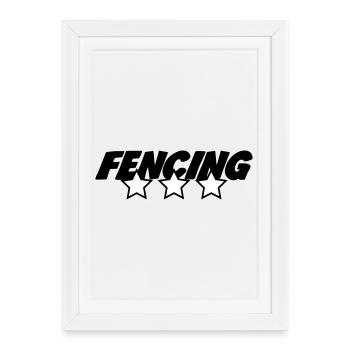 Escrime trois étoiles : le top du fleurettiste - Affiche encadrée (27 × 37 cm) - blanc - Devant