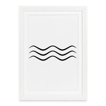 Symbol wave triple - Framed poster (27 × 37 cm) - white - Front