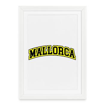 Mallorca lettering - Framed poster (27 × 37 cm) - white - Front