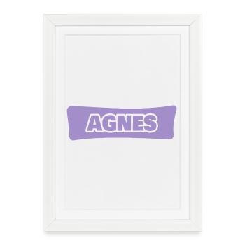AGNES Typographe-Lavender - Affiche encadrée (27 × 37 cm) - blanc - Devant
