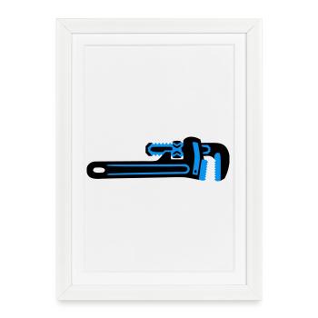 Outil à clé à molette Plombier - Affiche encadrée (27 × 37 cm) - blanc - Devant