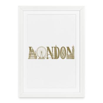 London UK England Silhouette - Framed poster (27 × 37 cm) - white - Front