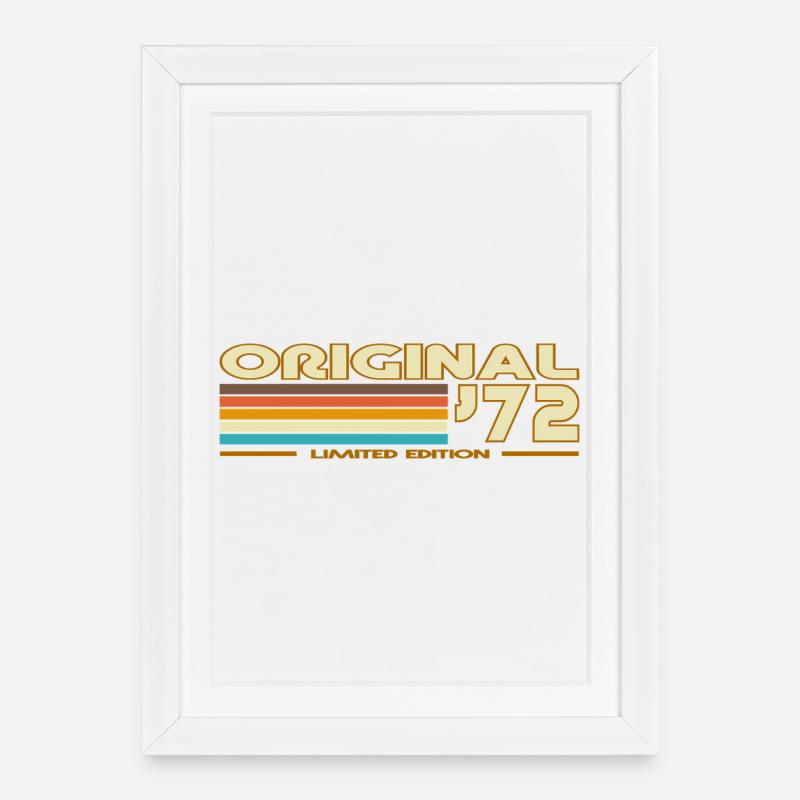 Originales 72er Retro Rainbow - Gerahmtes Poster (27 × 37 cm) - Weiß