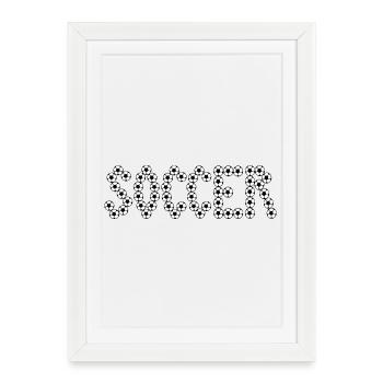 Soccer typography - Framed poster (27 × 37 cm) - white - Front