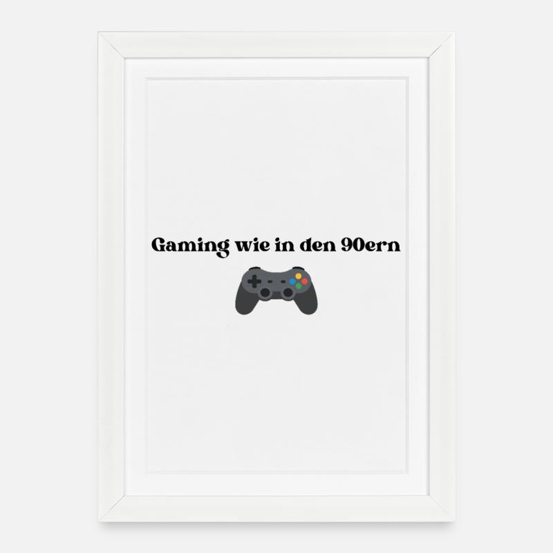 Gaming wie in den 90ern - Gerahmtes Poster (27 × 37 cm) - Weiß