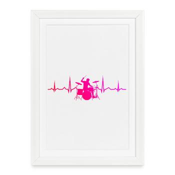 Idée cadeau pour le percussionniste avec batterie - Affiche encadrée (27 × 37 cm) - blanc - Devant