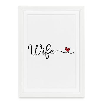 Typographie du cœur de l’épouse - Affiche encadrée (27 × 37 cm) - blanc - Devant