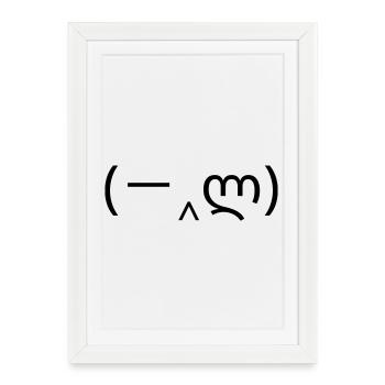 Mains émoticôniques (-‸ლ) facepalm devant le visage - Affiche encadrée (27 × 37 cm) - blanc - Devant