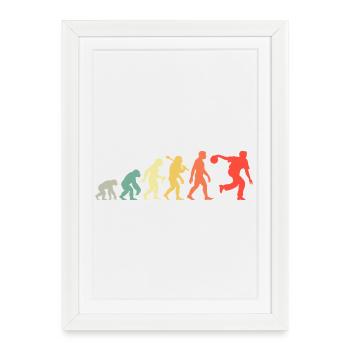 Bowling Evolution Skittles for Bowlers Retro - Framed poster (27 × 37 cm) - white - Front