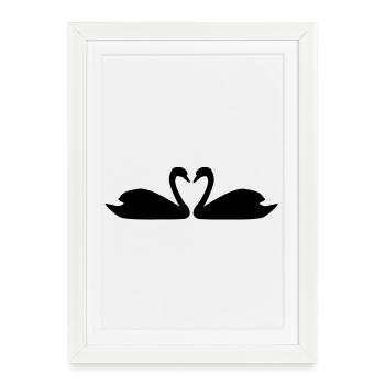 Love birds. - Affiche encadrée (27 × 37 cm) - blanc - Devant
