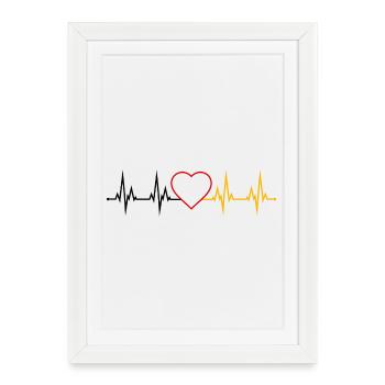Battement de cœur en Allemagne - Affiche encadrée (27 × 37 cm) - blanc - Devant