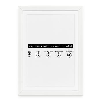 electronic music - Framed poster (27 × 37 cm) - white - Front
