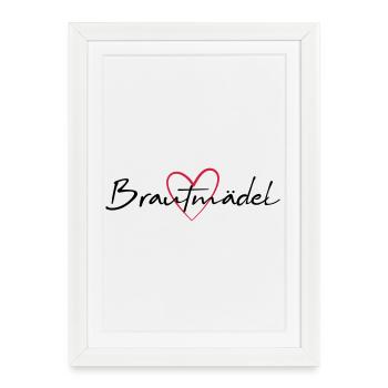 Bridesmaid Heart Hen Party - Framed poster (27 × 37 cm) - white - Front