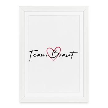 Team Bride Heart Hen Party - Framed poster (27 × 37 cm) - white - Front
