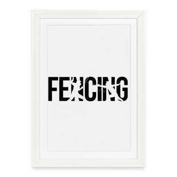 fencing - Framed poster (27 × 37 cm) - white - Front