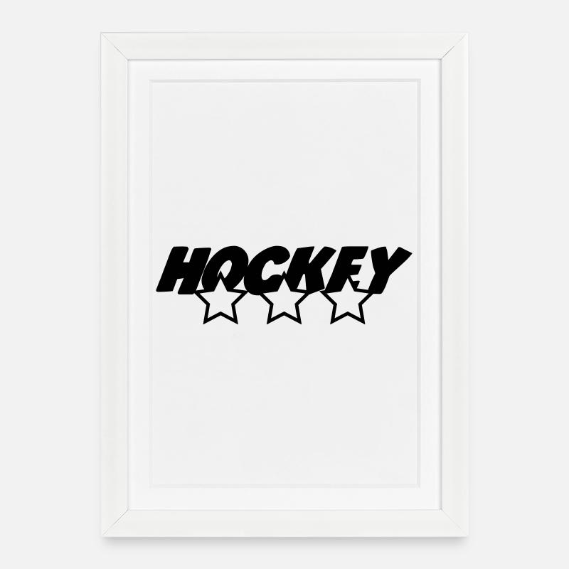 Hockey - Affiche encadrée (27 × 37 cm) - blanc