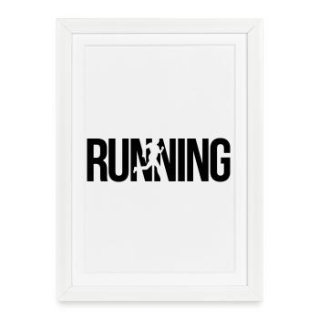 Laufen - Gerahmtes Poster (27 × 37 cm) - Weiß - Vorne