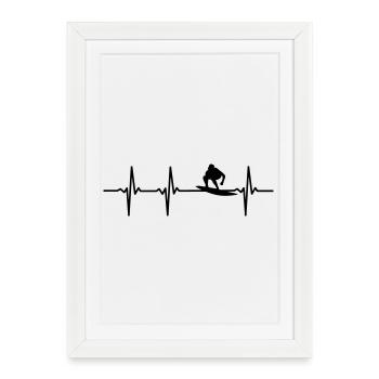 Surfer ECG - Framed poster (27 × 37 cm) - white - Front