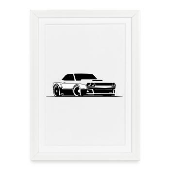 Challenger SRT Hellcat - Affiche encadrée (27 × 37 cm) - blanc - Devant