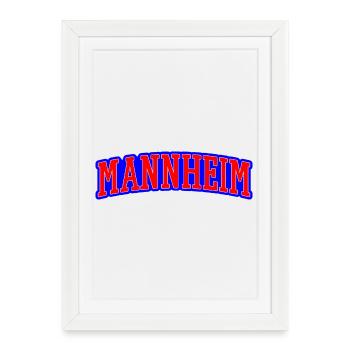 Mannheim Wordmark Red Blue - Framed poster (27 × 37 cm) - white - Front