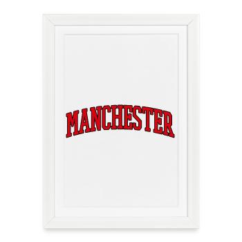 Manchester Angleterre - Affiche encadrée (27 × 37 cm) - blanc - Devant