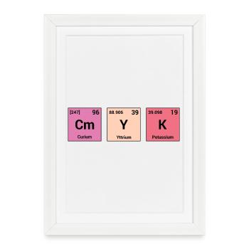 CMYK en éléments périodiques - Affiche encadrée (27 × 37 cm) - blanc - Devant