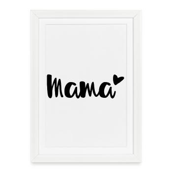 Mama Heart Design pour les femmes enceintes ou les mères - Affiche encadrée (27 × 37 cm) - blanc - Devant