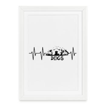 relax dogs heartbeat dog dogs symbol animal love - Framed poster (27 × 37 cm) - white - Front