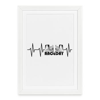 pulse raceday formula racing symbol icon heartbeat - Framed poster (27 × 37 cm) - white - Front