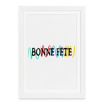 FÊTE DES PÈRES. BONNE FÊTE PAPA. PAPA. BONNE FÊTE. - Affiche encadrée (27 × 37 cm) - blanc - Devant