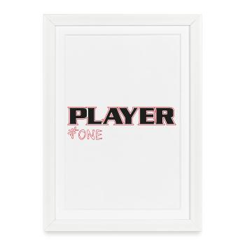 NERDY forever - JOUEUR #ONE - Affiche encadrée (27 × 37 cm) - blanc - Devant