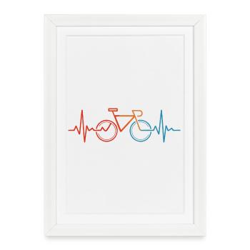 Rythme cardiaque du cyclisme - Affiche encadrée (27 × 37 cm) - blanc - Devant