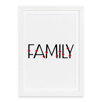 Famille - Affiche encadrée (27 × 37 cm) - blanc - Devant