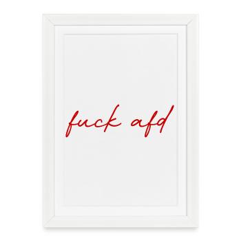 Protest lettering against AfD - Framed poster (27 × 37 cm) - white - Front