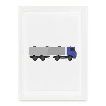 Tanker truck - Framed poster (27 × 37 cm) - white - Front