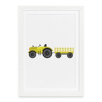Farm tractor - Framed poster (27 × 37 cm) - white - Front