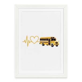 Herzbus : L’amour sur roues - Affiche encadrée (27 × 37 cm) - blanc - Devant